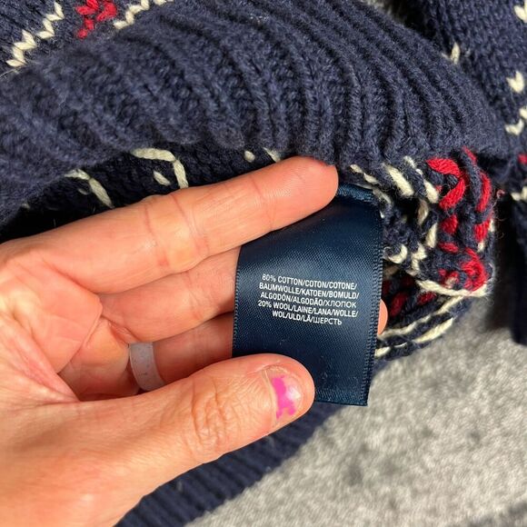 Vtg Polo Ralph Lauren Cotton Wool Fair Isle Moose AOP Knitted Sweater Youth 6 - Picture 4 of 11